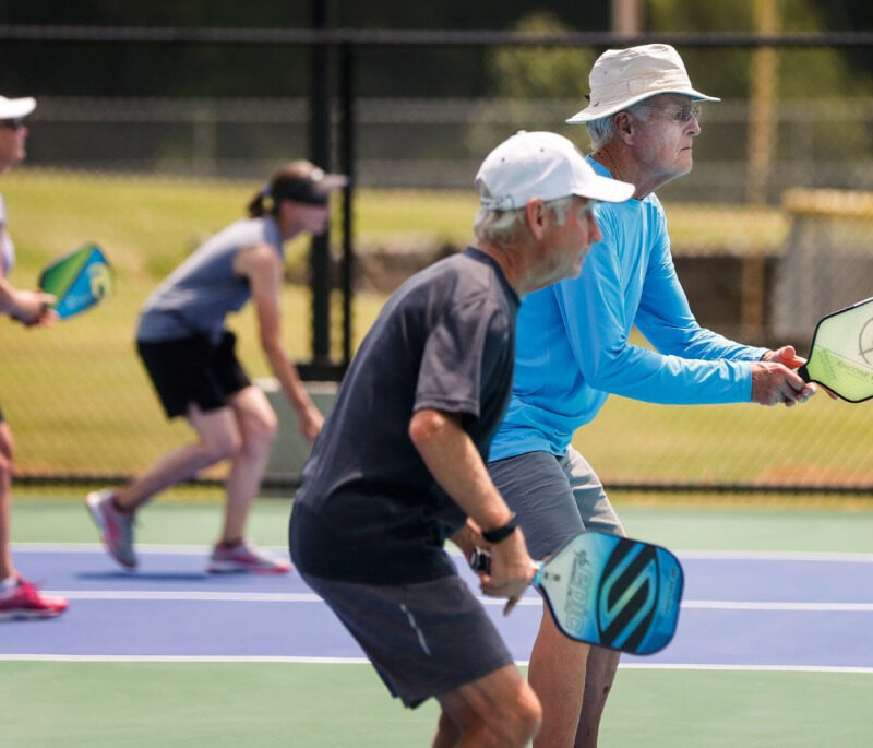 players hit the new Bartlett pickleball courts